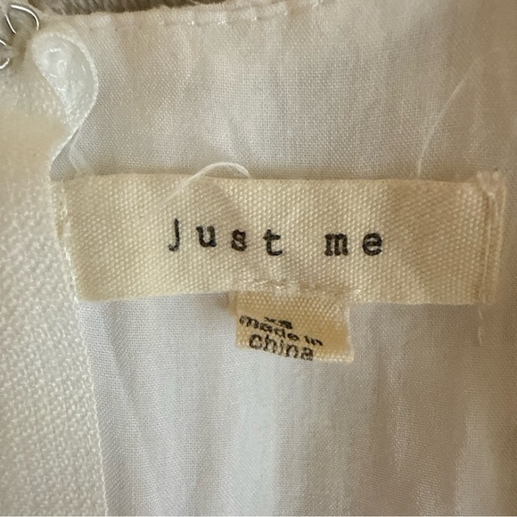 Just Me Eyelet Embroidered Midi Dress Floral Size XS Layered Ruffle - Picture 9 of 13